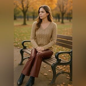 Gold Cable Knit Sweater